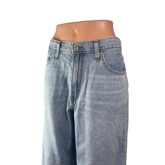 Levi's Baggy Dad Women's Blue High Rise Straight Wide Leg Denim Jeans Pants 31 - Picture 3 of 9